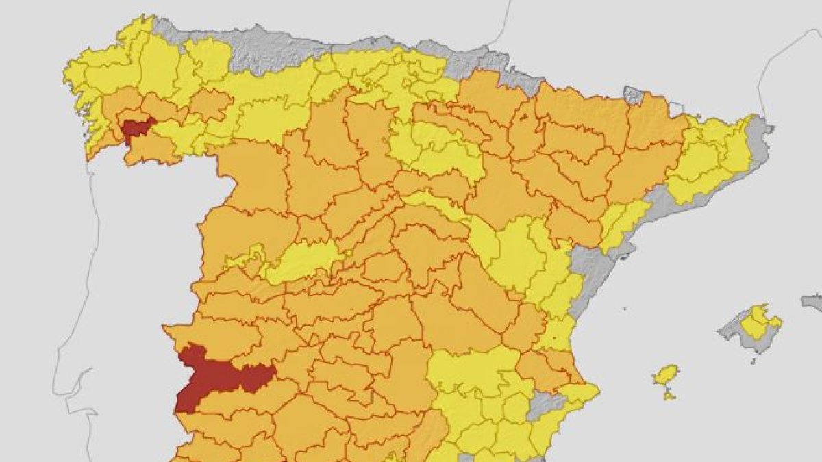 Mapa de España de este miércoles 13 de julio.