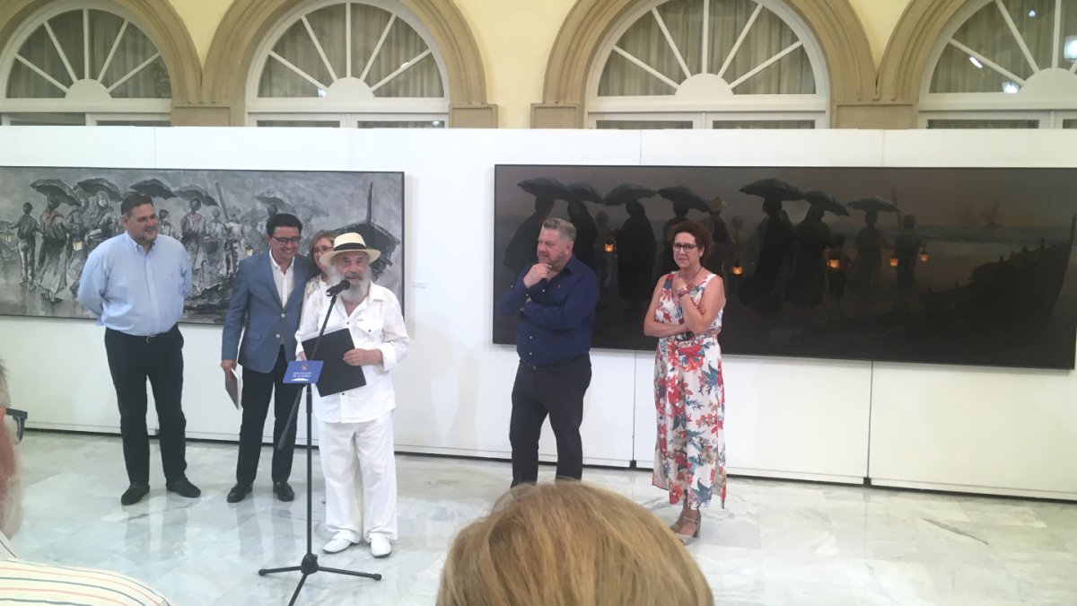 El director del IEA,Francisco Alonso, el diputado, Manuel Guzmán, María Dolores Durán, Clemente Gerez, el edil Diego Cruz y la alcaldesa de Garrucha