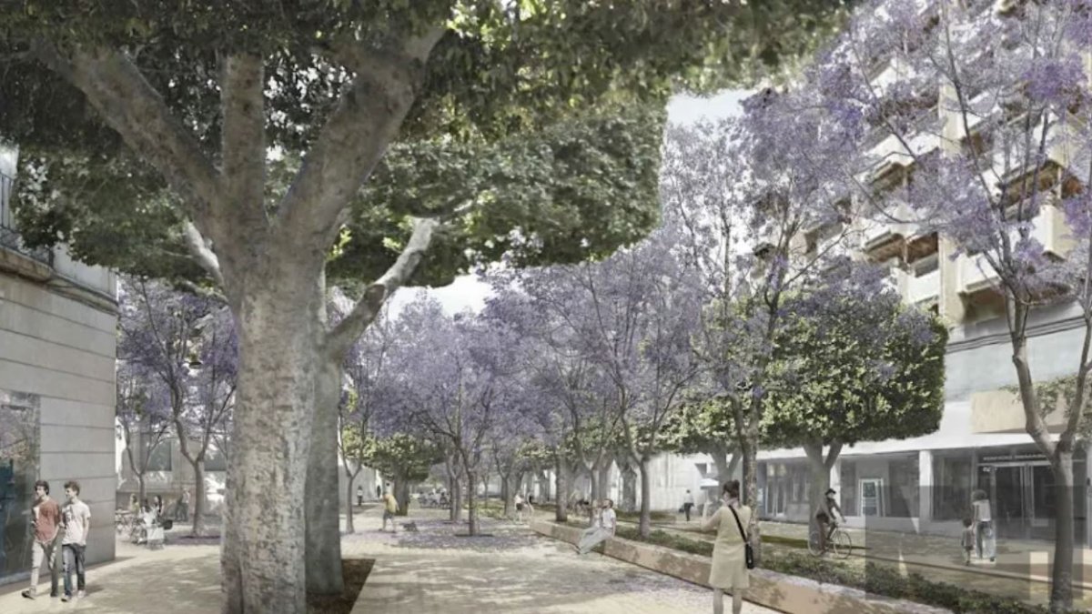 Recreación de la Plaza del Educador en el proyecto de peatonalización