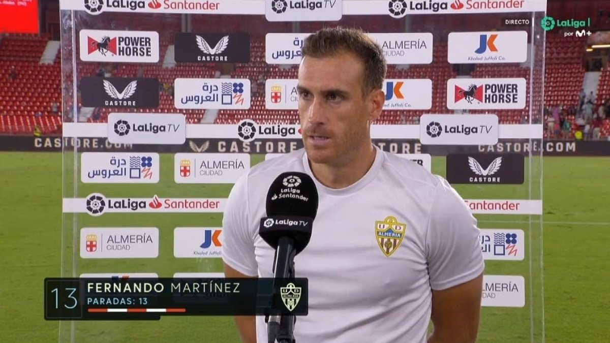 Fernando, protagonista en Movistar al final del partido ante el Real Madrid.