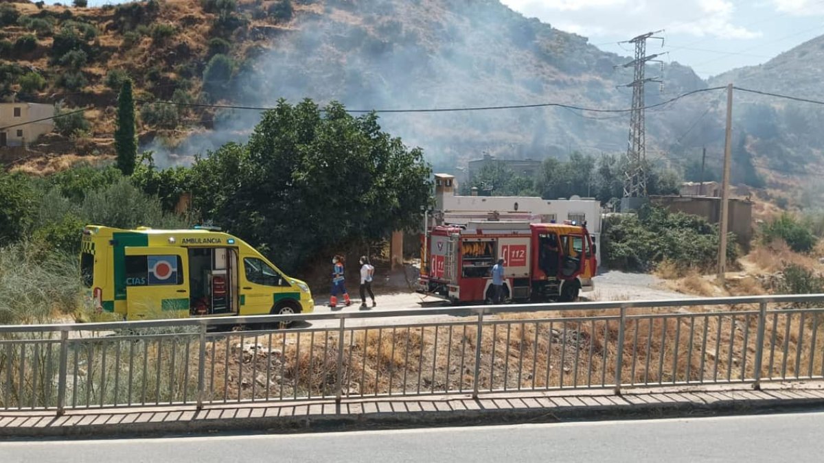 Imagen del incendio en Macael.