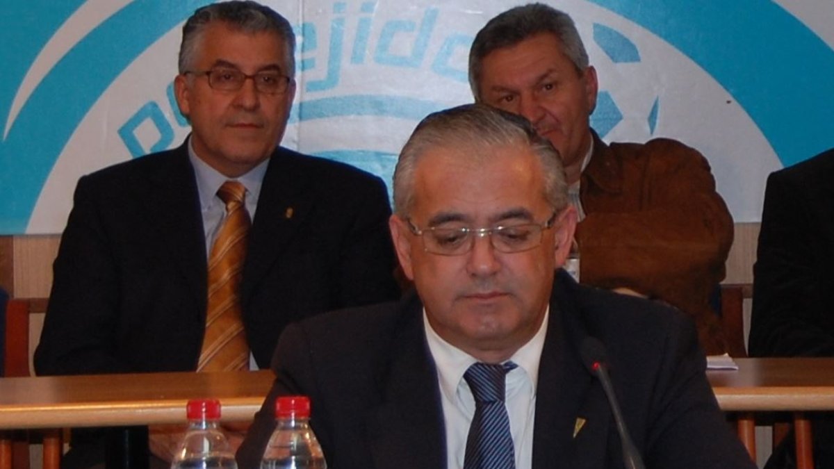 Gabriel Hidalgo Martín en la junta de accionistas del Poli Ejido.