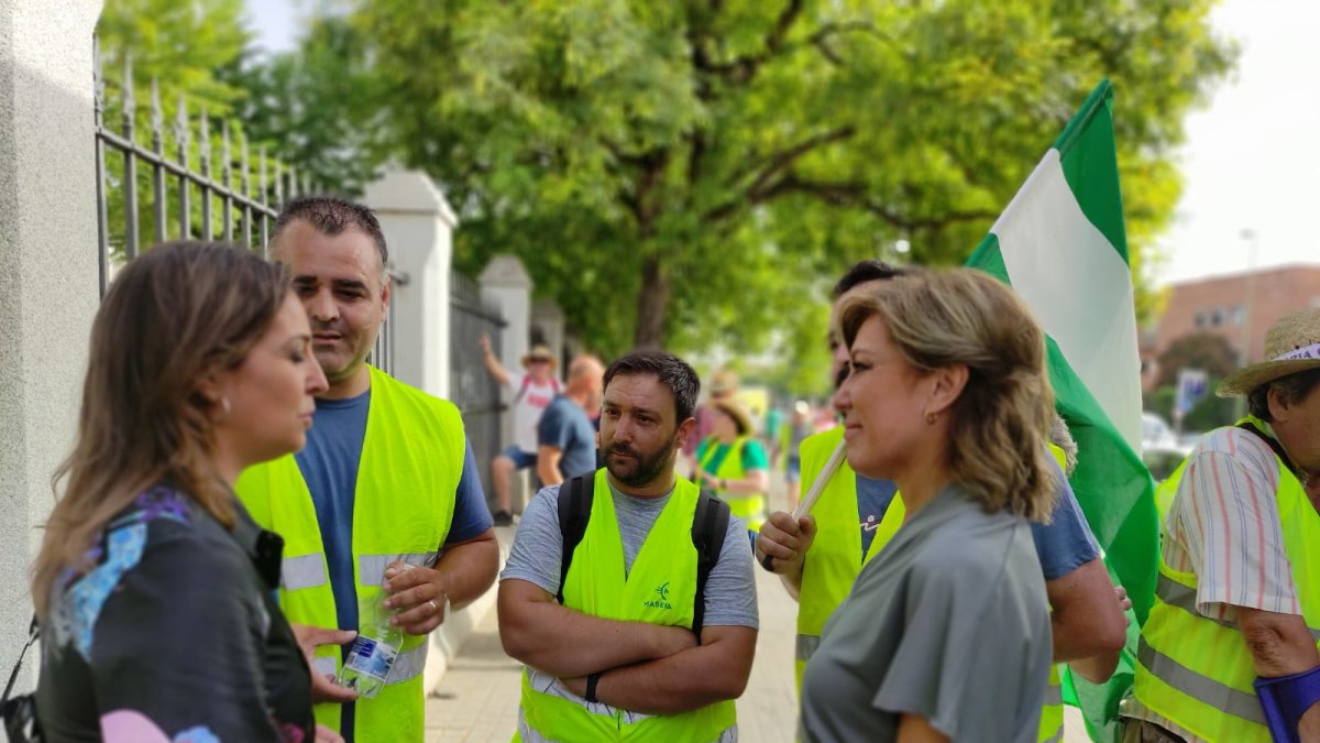 Las dirigentes socialistas han respaldado a los manifestantes cordobeses este martes.