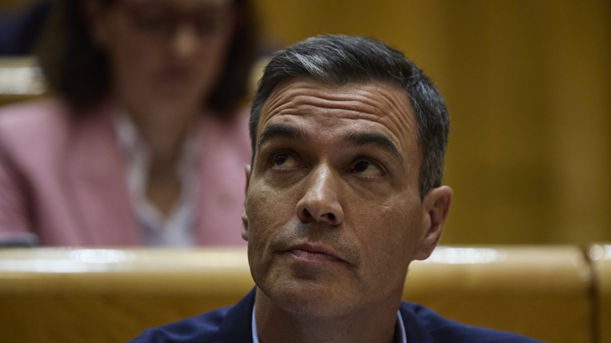 Pedro Sánchez durante el debate celebrado el día de ayer.