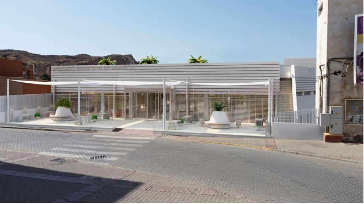 Imagen de cómo quedaría la fachada de la Plaza de Abastos de Cuevas del Almanzora.