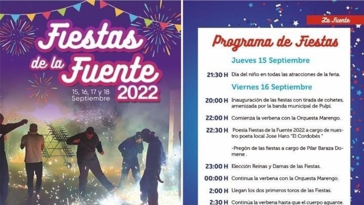 Detalle del programa de las Fiestas de La Fuente.