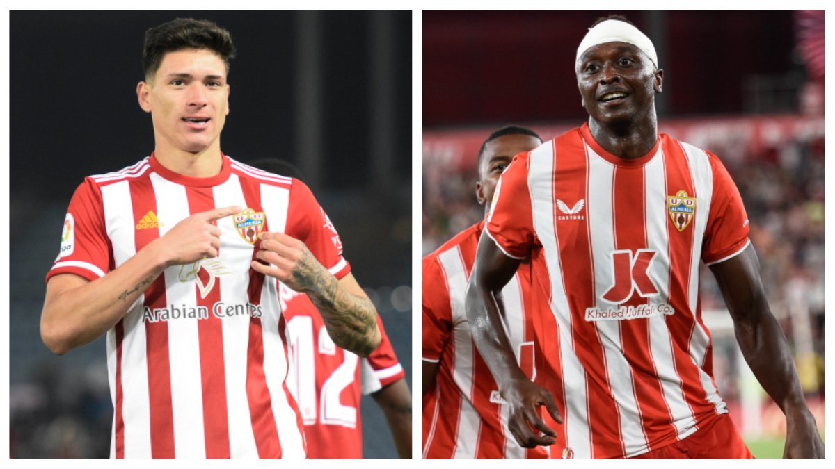 Darwin Núñez y Umar Sadiq, los dos últimos grandes delanteros del Almería.