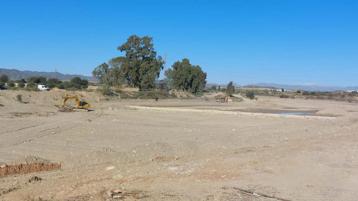 Trabajos de acondicionamiento en un cauce almeriense.