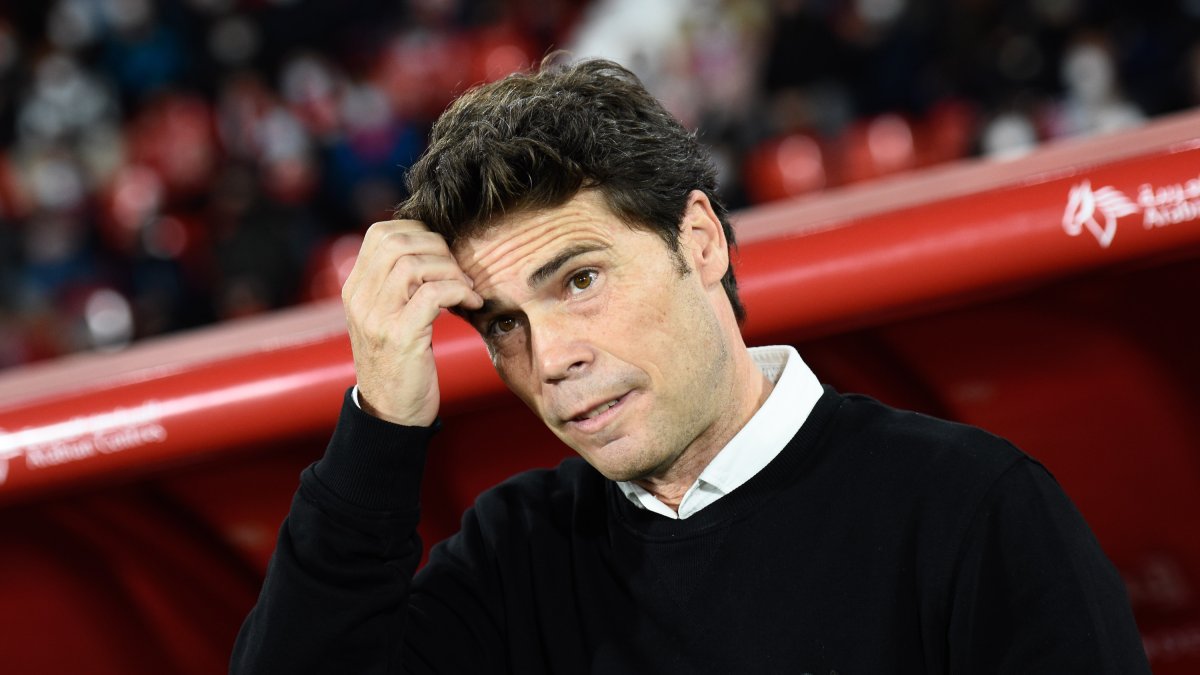 Rubi en el Almería-Eibar, donde encadenaba tres derrotas seguidas.