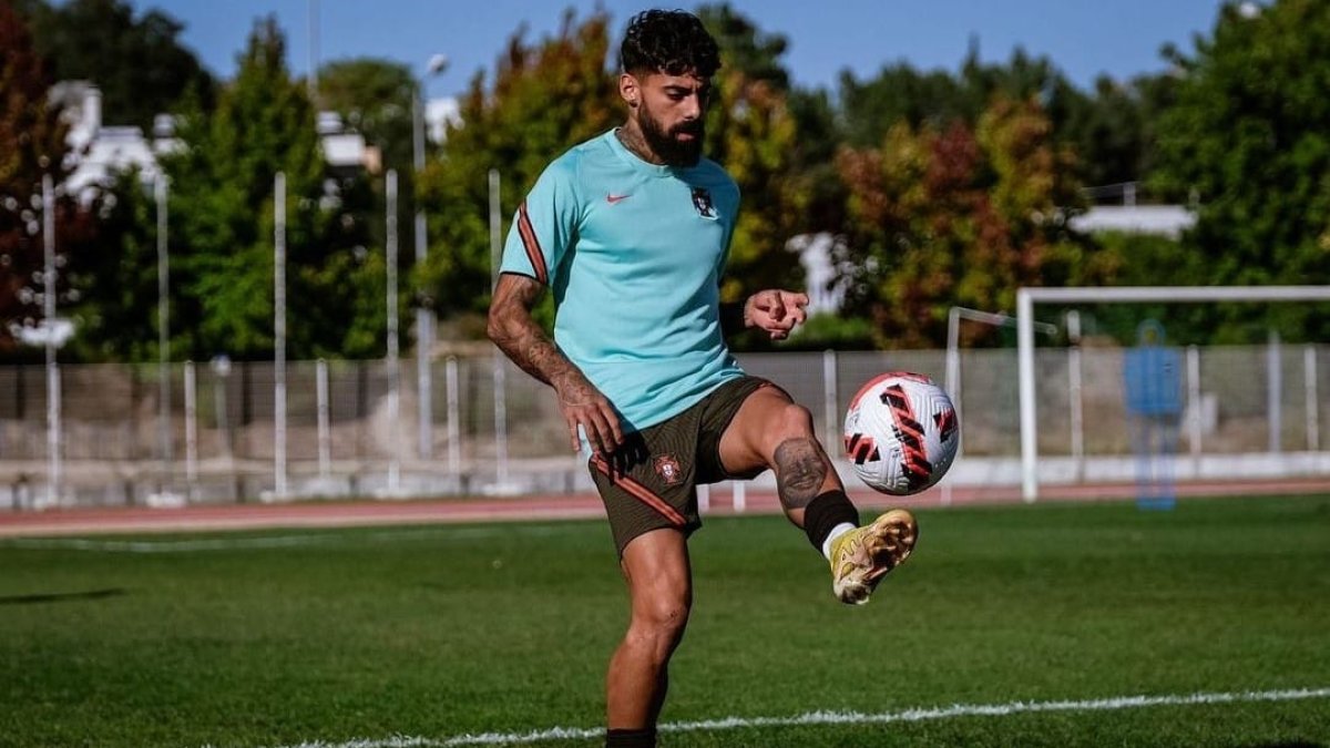 Samú Costa con la Selección de Portugal Sub-21.