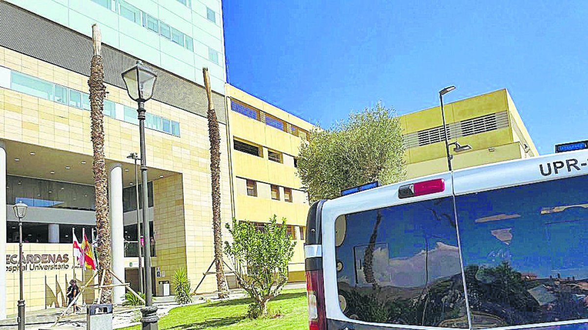 Furgón de la Policía Nacional en Torrecárdenas.