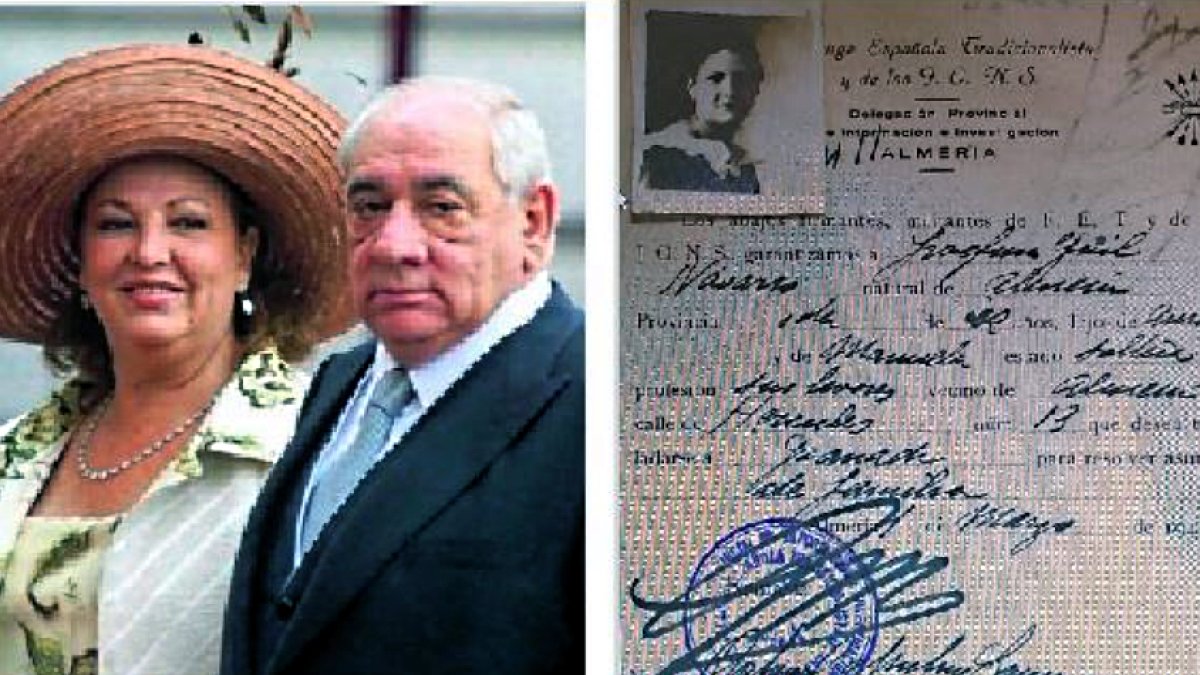 María José Guil e Isidoro Alvarez, invitados a la boda de Felipe y Leticia en 2004; salvoconducto de Falange de la madre en 1941.