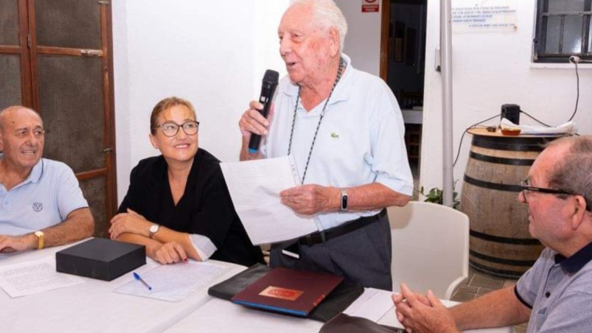 Andrés Segura Picón durante su homenaje en La Isleta del Moro.
