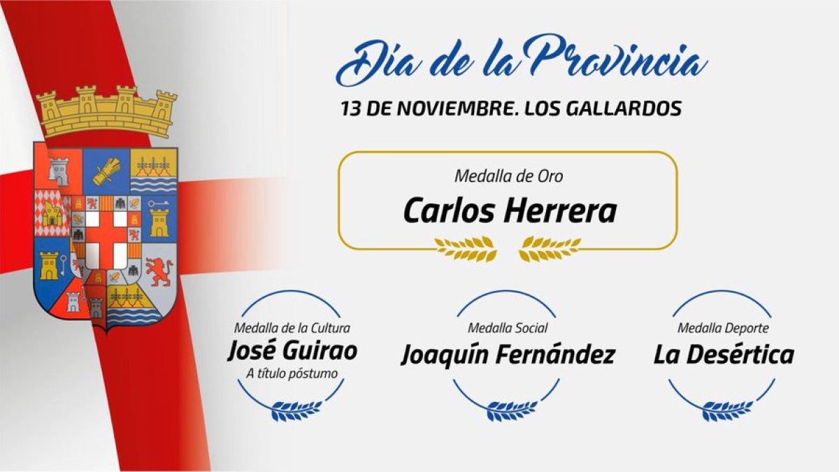 Estos son los galardonados por la Diputación Provincial de Almería.