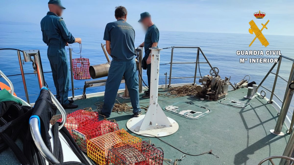 Nasas intervenidas por la Guardia Civil.