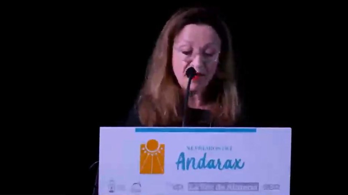 Antonia Sánchez Villanueva, durante la lectura de su discurso.