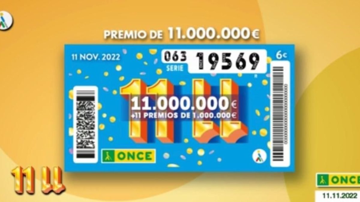 Número premiado en el sorteo de la ONCE.