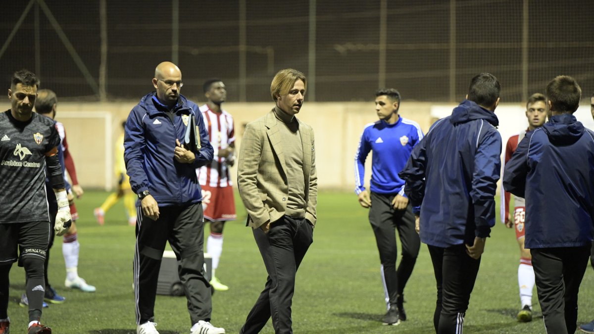 Guti, el día que fue eliminado el Almería por el Tamaraceite en 2019.