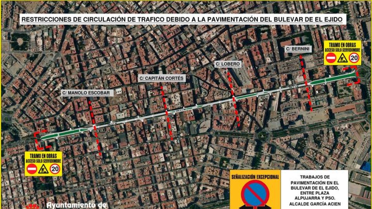 Plano anunciador de las obras difundido por el Ayuntamiento de El Ejido.