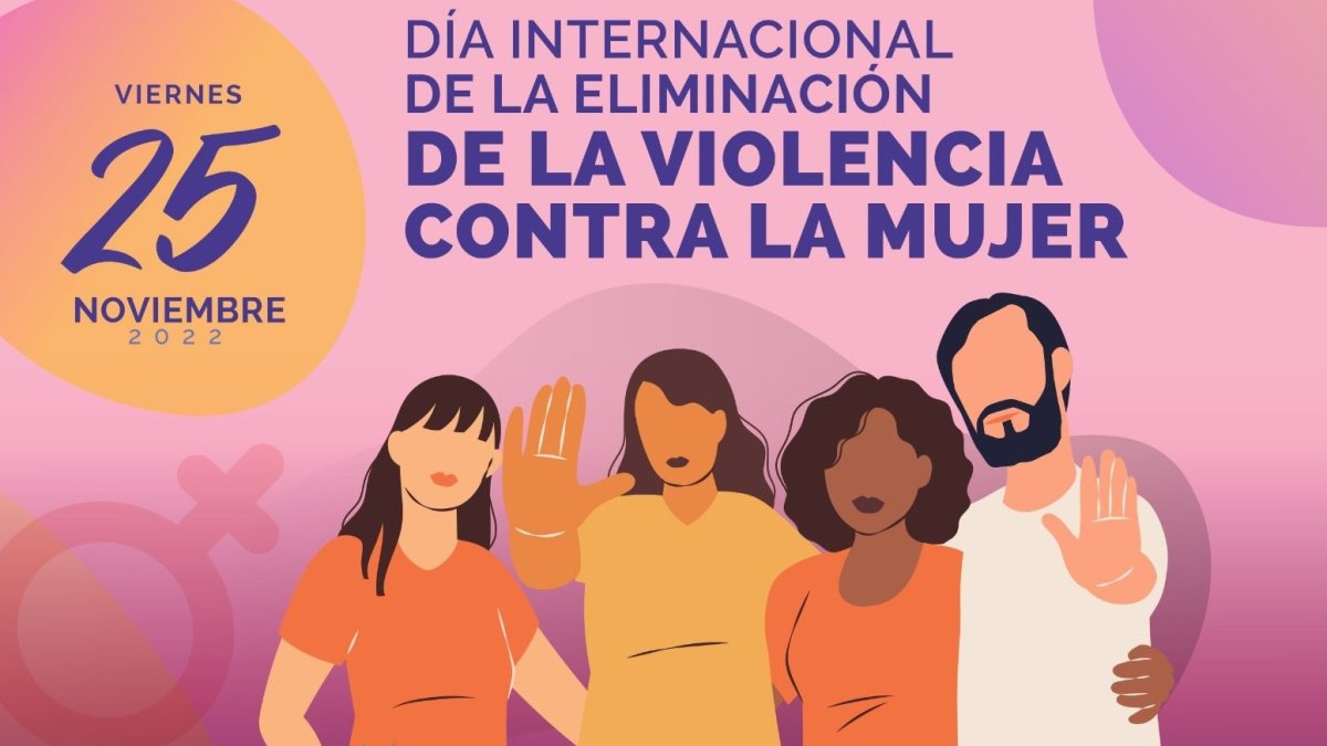 Cartel de Día Internacional de la eliminación de la violencia contra la mujer.