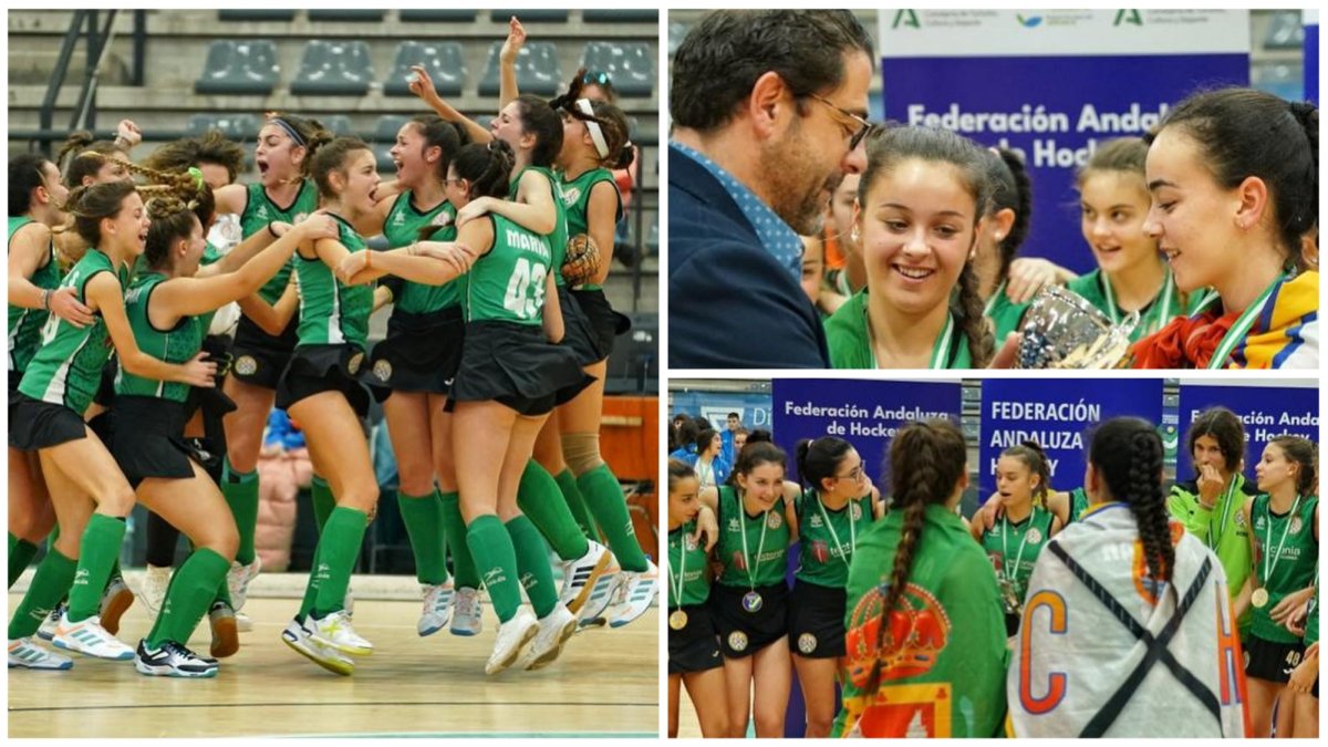 Celebración del conjunto pechinero tras ganar el título.