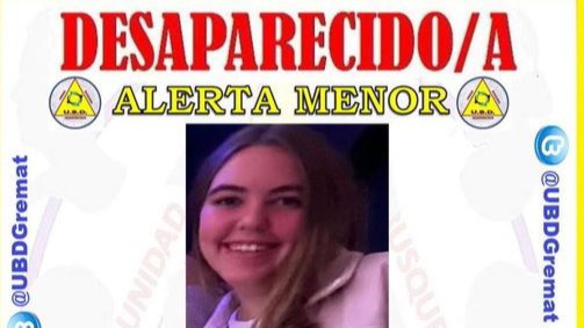 Cartel con la imagen de la menor.