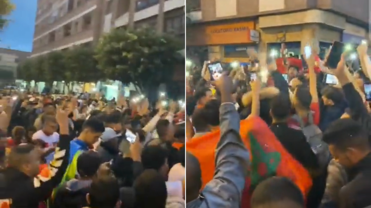 Ciudadanos de origen marroquí celebran en El Ejido la victoria de su selección