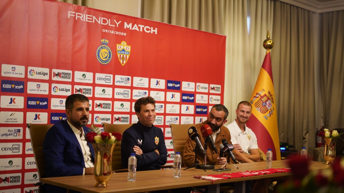 Puesta de largo del partido amistoso que se jugará este viernes en Riad.