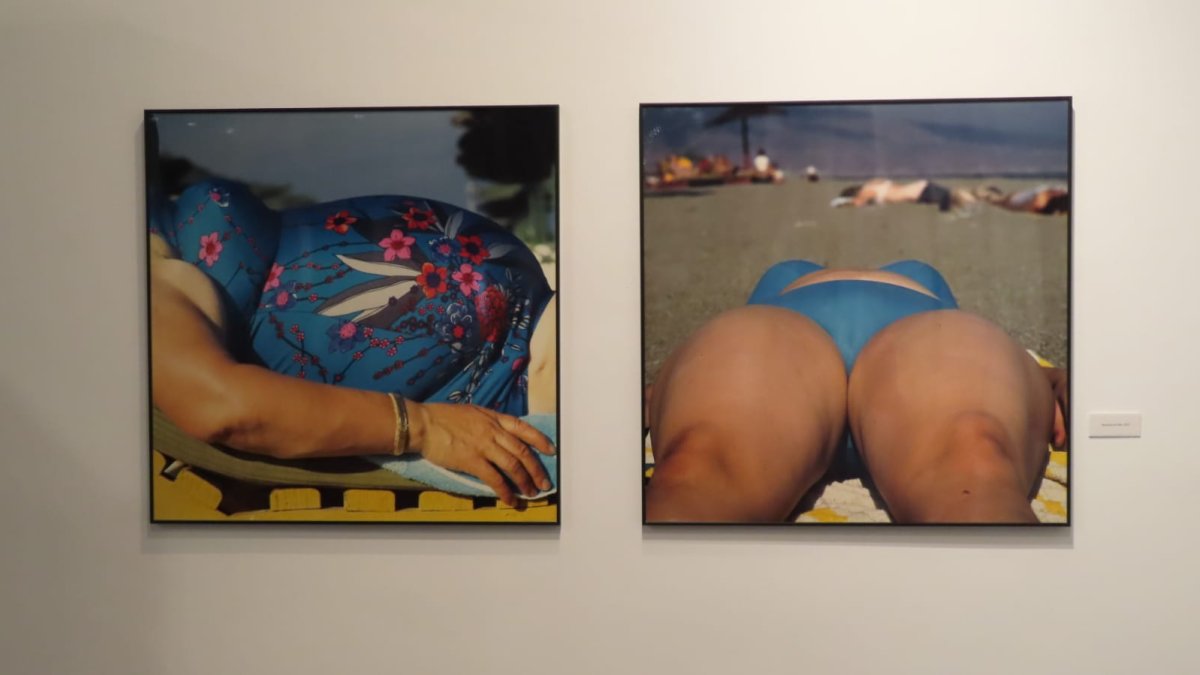 Dos de las obras de la serie La Playa de Carlos Pérez SIquier.