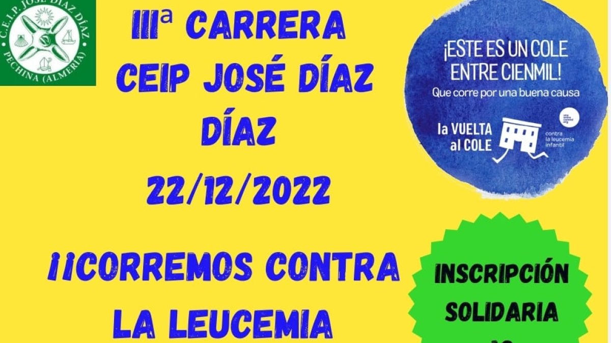 Cartel de la San Silvestre Solidaria del Ceip José Díaz Díaz.
