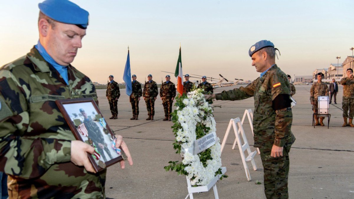 Despedida del soldado Rooney este domingo en el Aeropuerto de Beirut (UNIFIL)