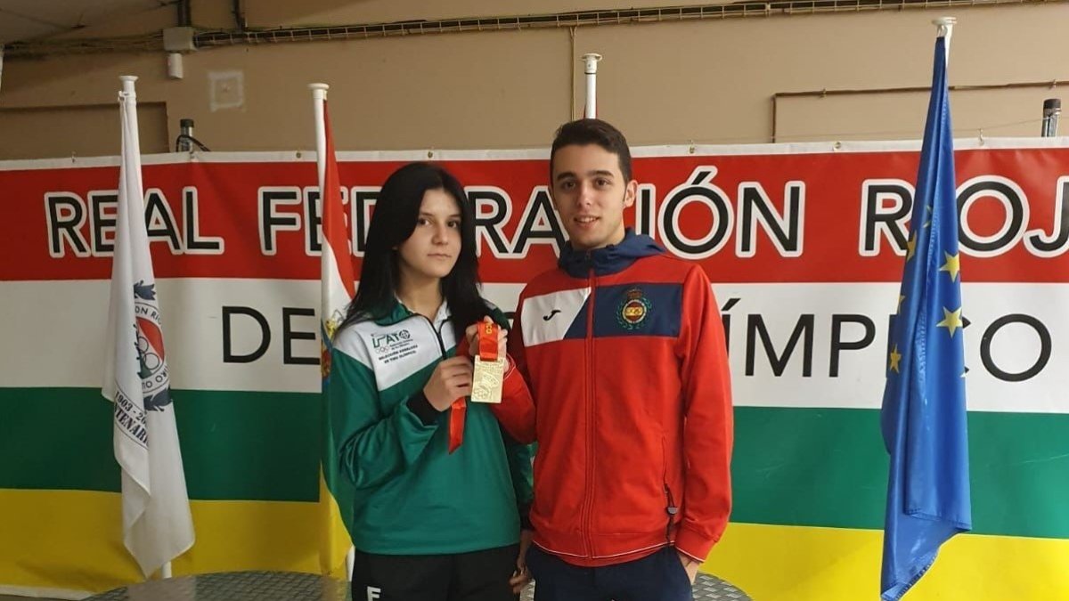Inés Ortega con Fran Calzón, su entrenador.