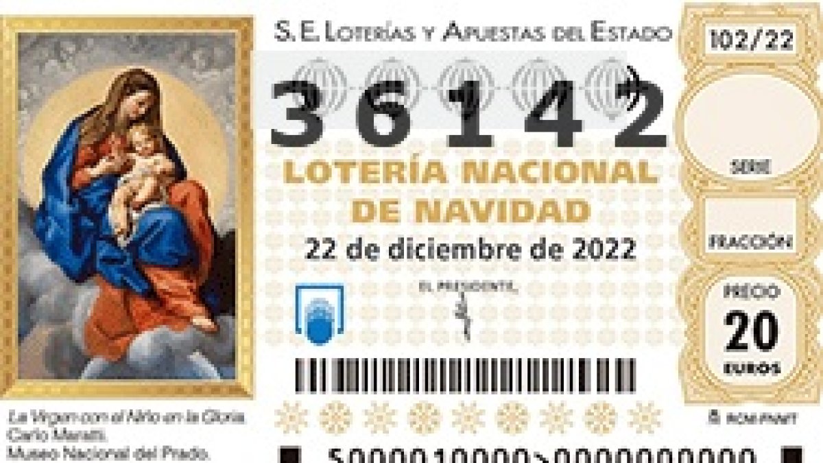 Número premiado con un quinto premio.
