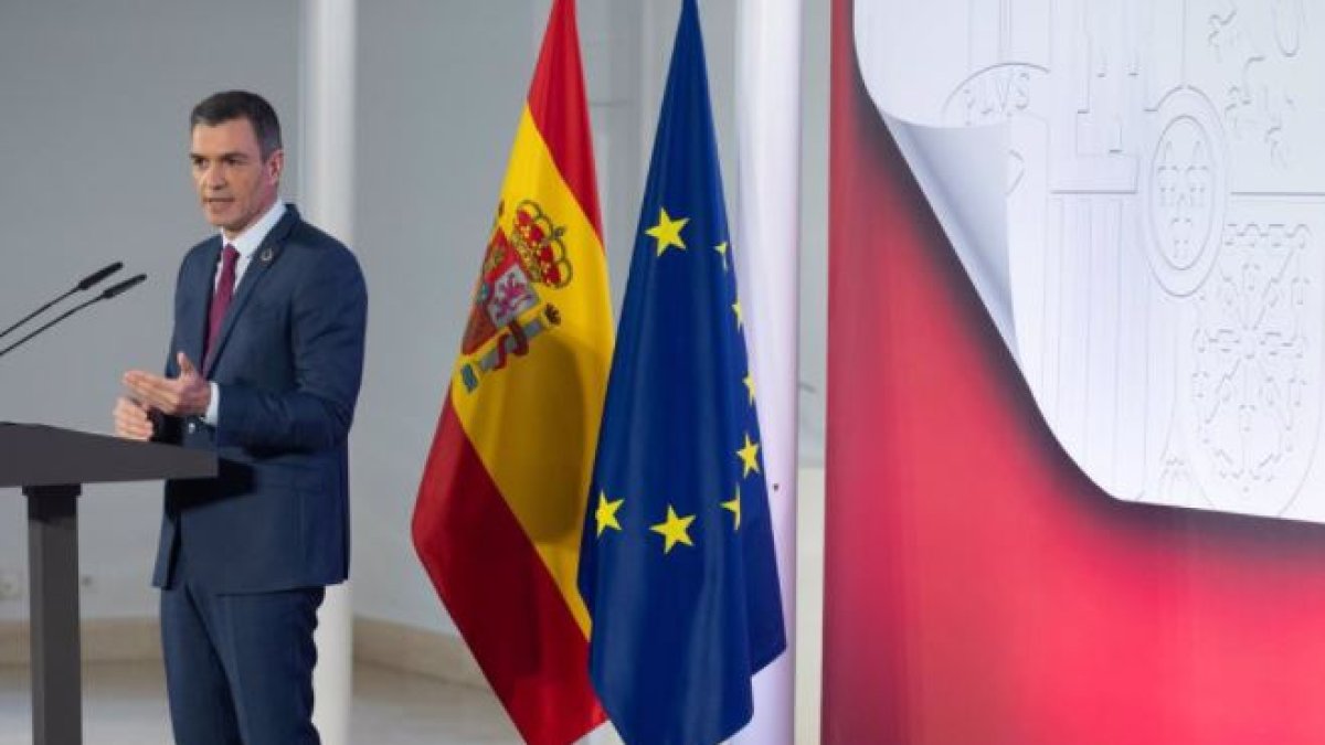 Pedro Sánchez, durante el anuncio de las nuevas medidas.
