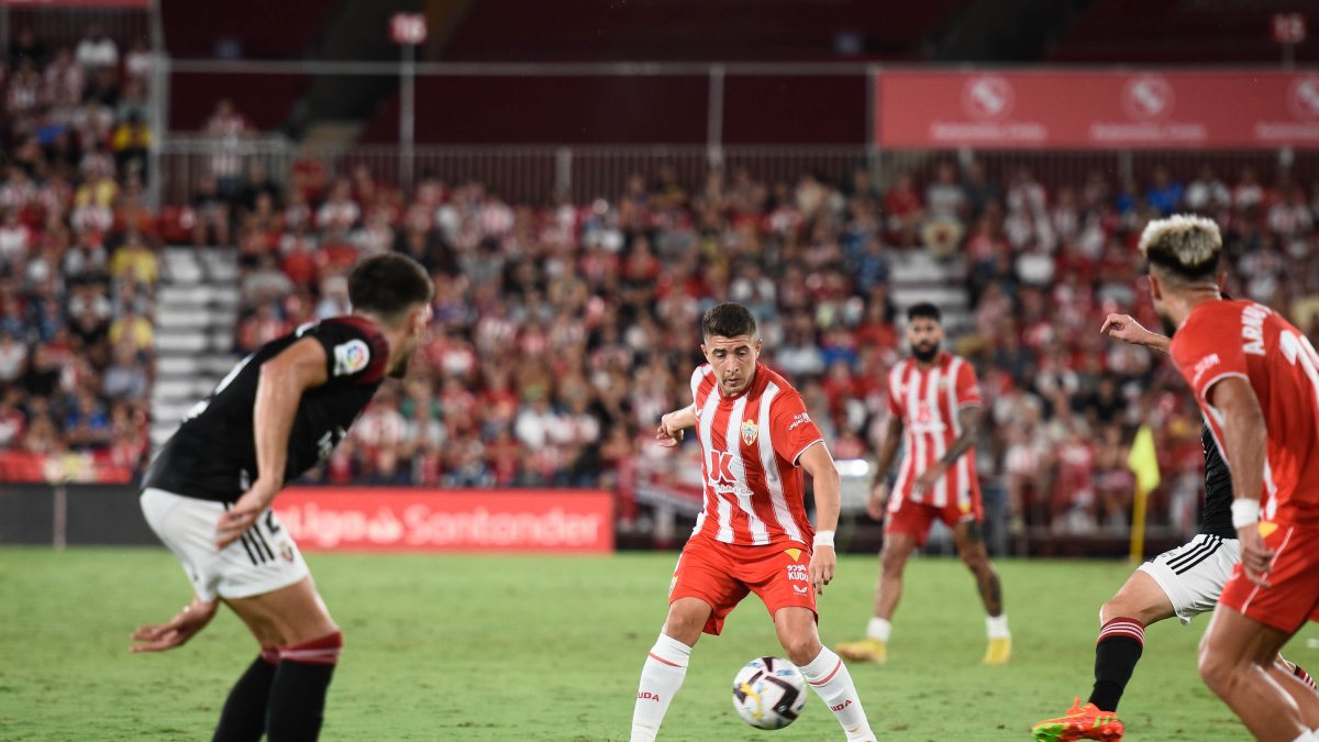 Portillo en el partido ante Osasuna en el Mediterráneo.