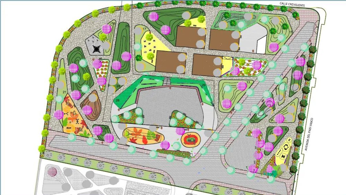 Plano digital de cómo será el Parque Municipal de Santa María del Águila.