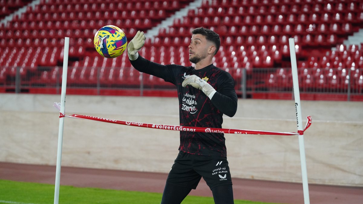 Fuoli en un entrenamiento en el Estadio de los Juegos Mediterráneos.