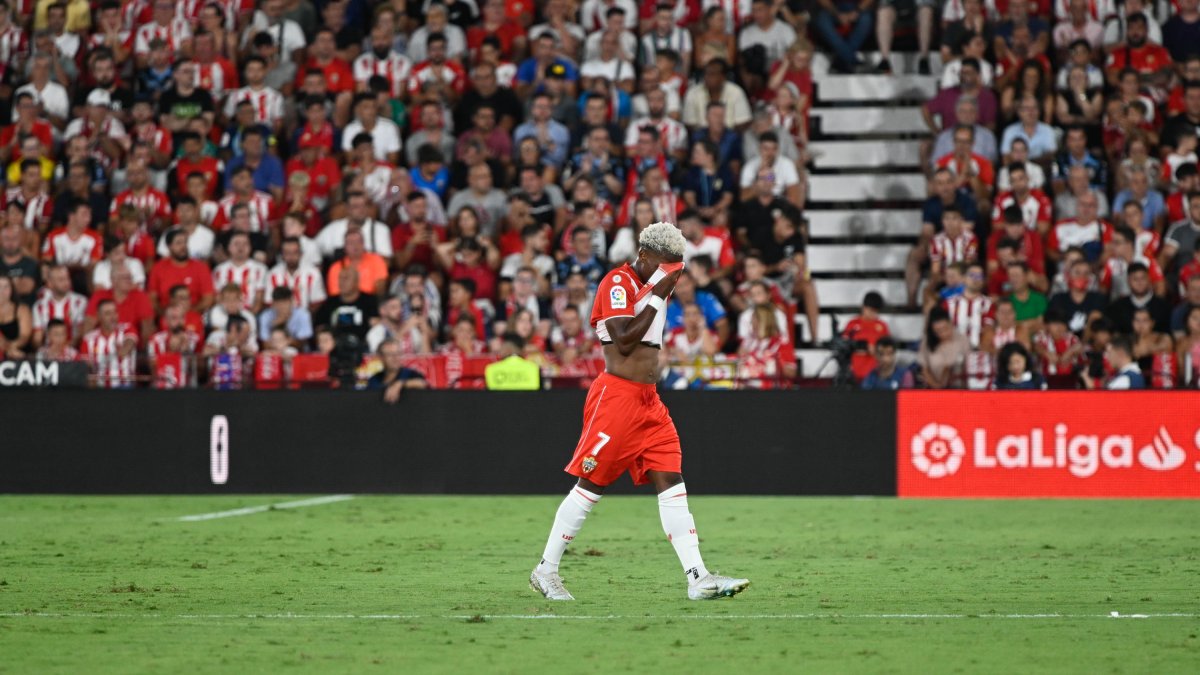 Ramazani en el partido ante el Real Madrid en el Estadio de los Juegos Mediterráneos.