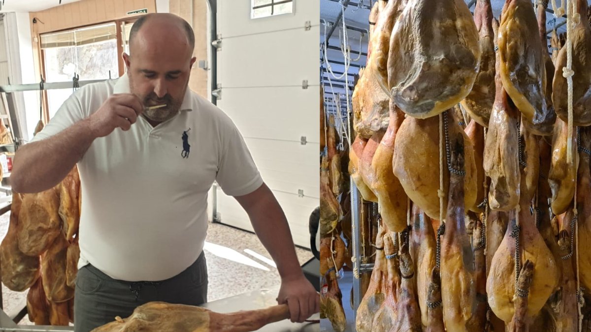 Francisco Castaño en su secadero de jamones en Trevélez.