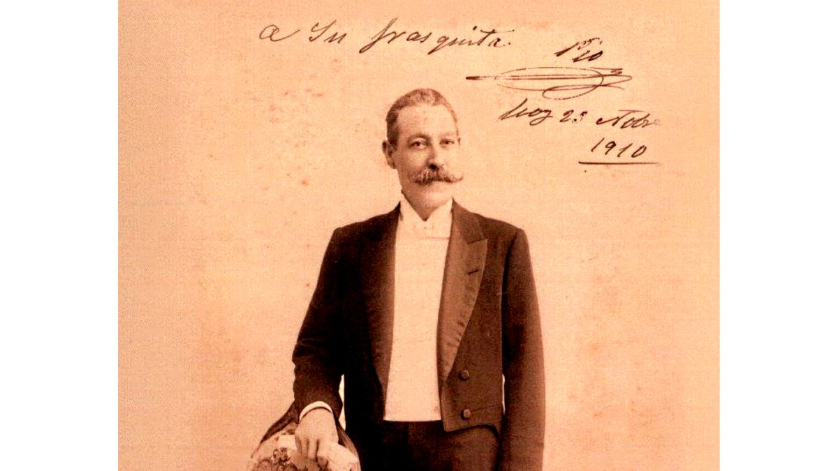 Retrato de Pío en 1910, dedicado a su segunda esposa Francisca. Gentileza de Gonzalo Wandosell.