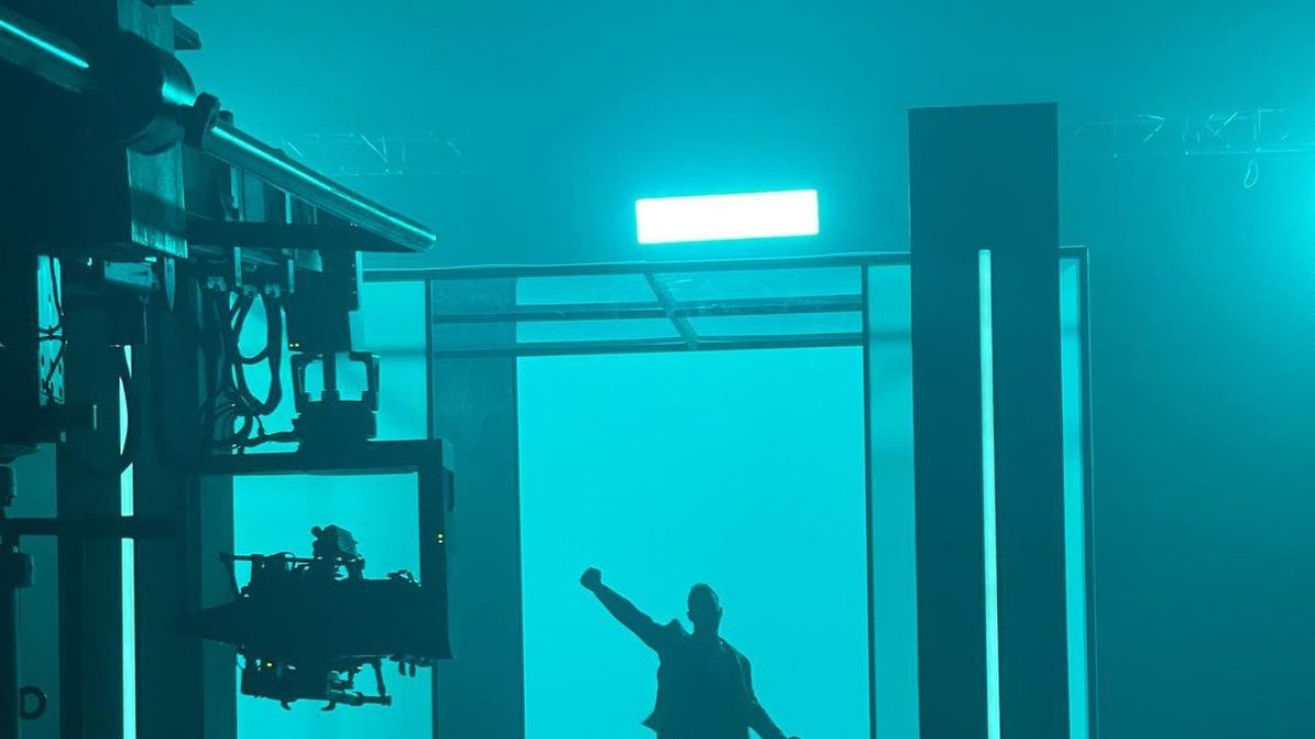 David Bisbal durante la grabación de su nuevo videoclip.