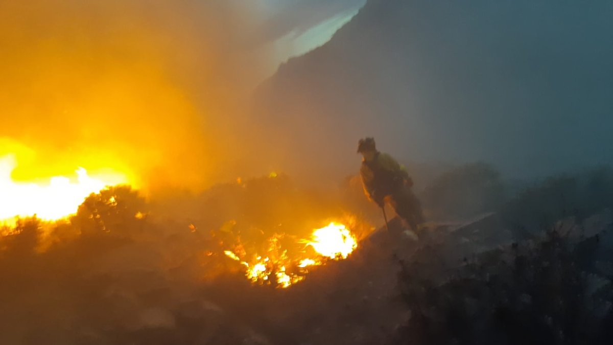 Trabajos contra incendio en Lubrín.