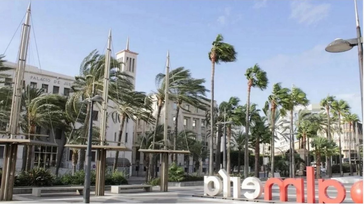 Imagen de una jornada de viento en la Rambla