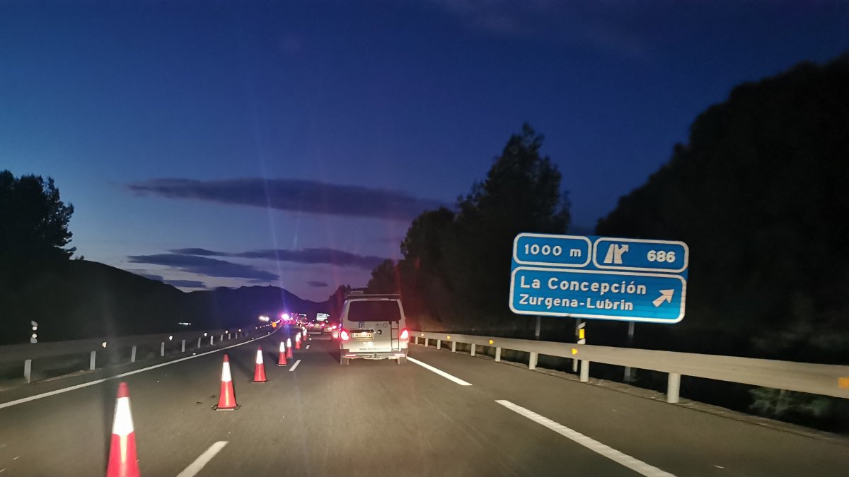 Zona de la A7 afectada por las obras de la autovía del Almanzora.