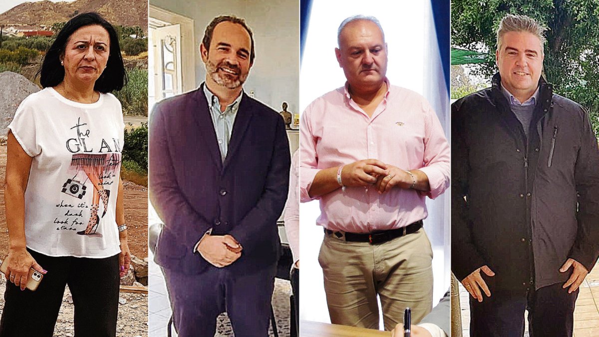 Puri Sánchez (Cantoria), José Luis Amérigo (Carboneras), Antonio Fernández (Cuevas) y Manuel Flores (Viator).