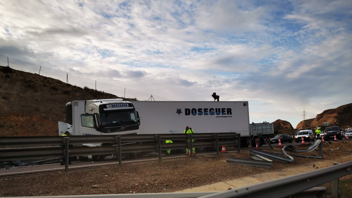 Camión accidentado.