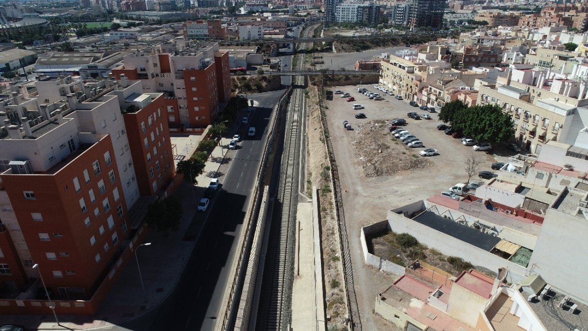 Vista aérea de la parte en la que continuaría el soterramiento