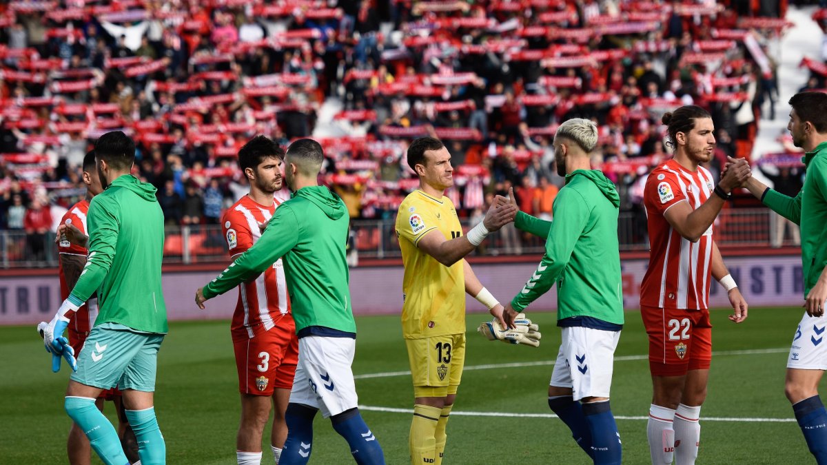El portero Fernando, que está haciendo una magnífica temporada, en la previa del Almería-Betis.