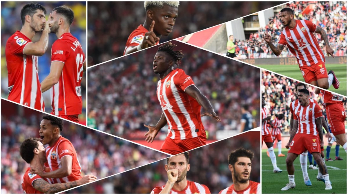 Algunos de los goleadores del Almería.