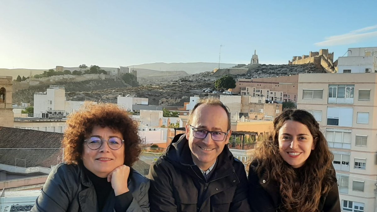 Mabel Angulo, José Antonio Garrido y Azucena Martín, la pasada semana en Almería
